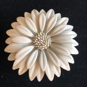 Vintage White Flower Brooch